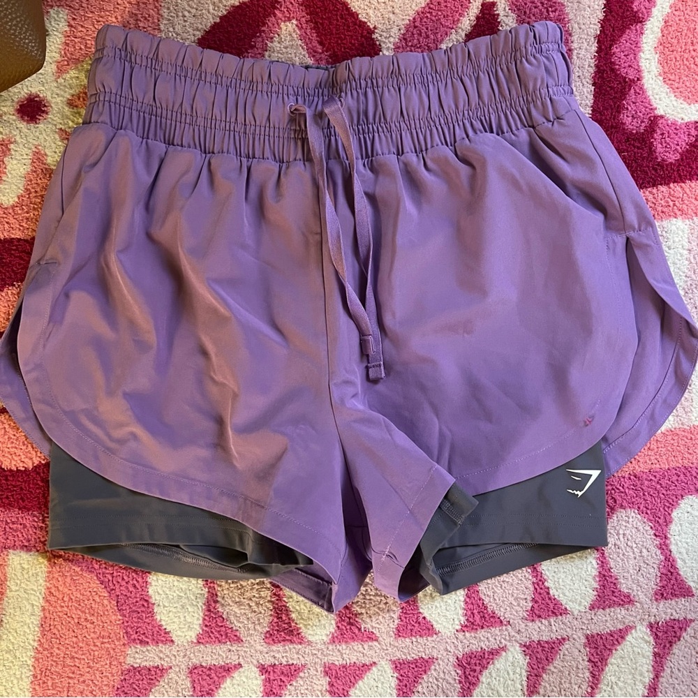 Purple gymshark running shorts